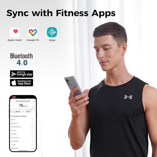 Yunmai Smart Scale with BMI, Body Fat, Muscle Mass, Body Weight, Body Fat Scale, 13 Body Composition Scale, Accurate Digital Bathroom Scale Bluetooth, Apple Health Compatible, Rechargeable 400lb