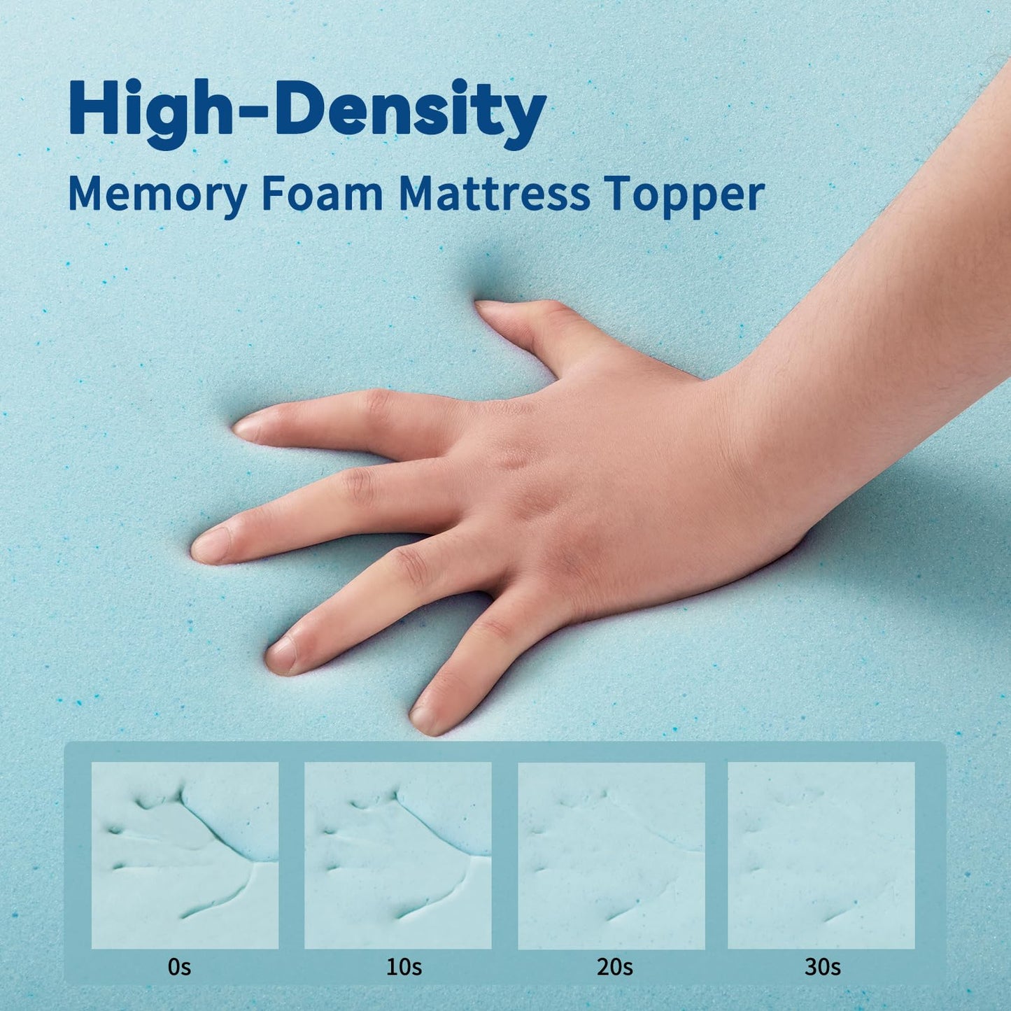 Czpalo 3 Inch Gel Memory Foam Mattress Topper Queen, Cooling Mattress Topper with Removable & Washable Bamboo Cover, CertiPUR-US Certified