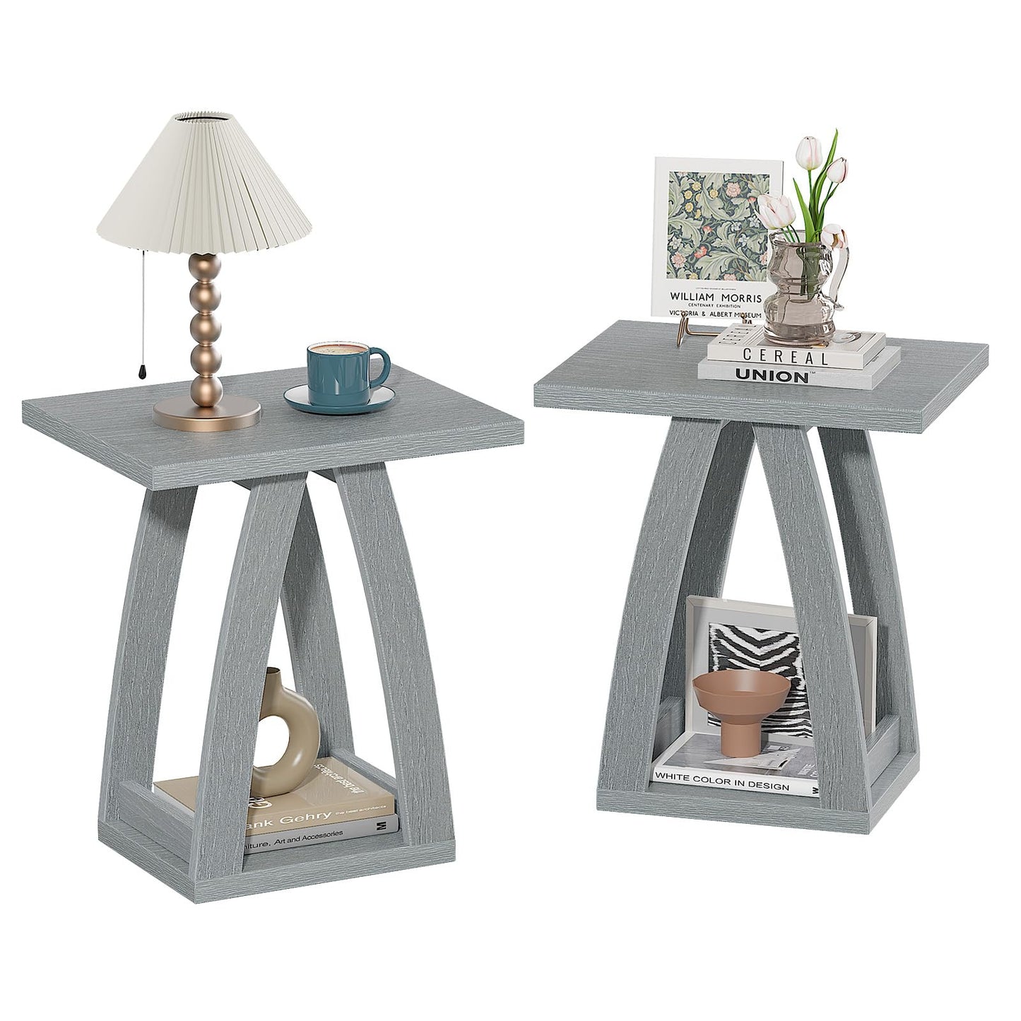 FROMJBEST End Table, Side Table, Nightstand, Sofa Side Table with Shelf, Modern End Table for Living Room, Bedroom