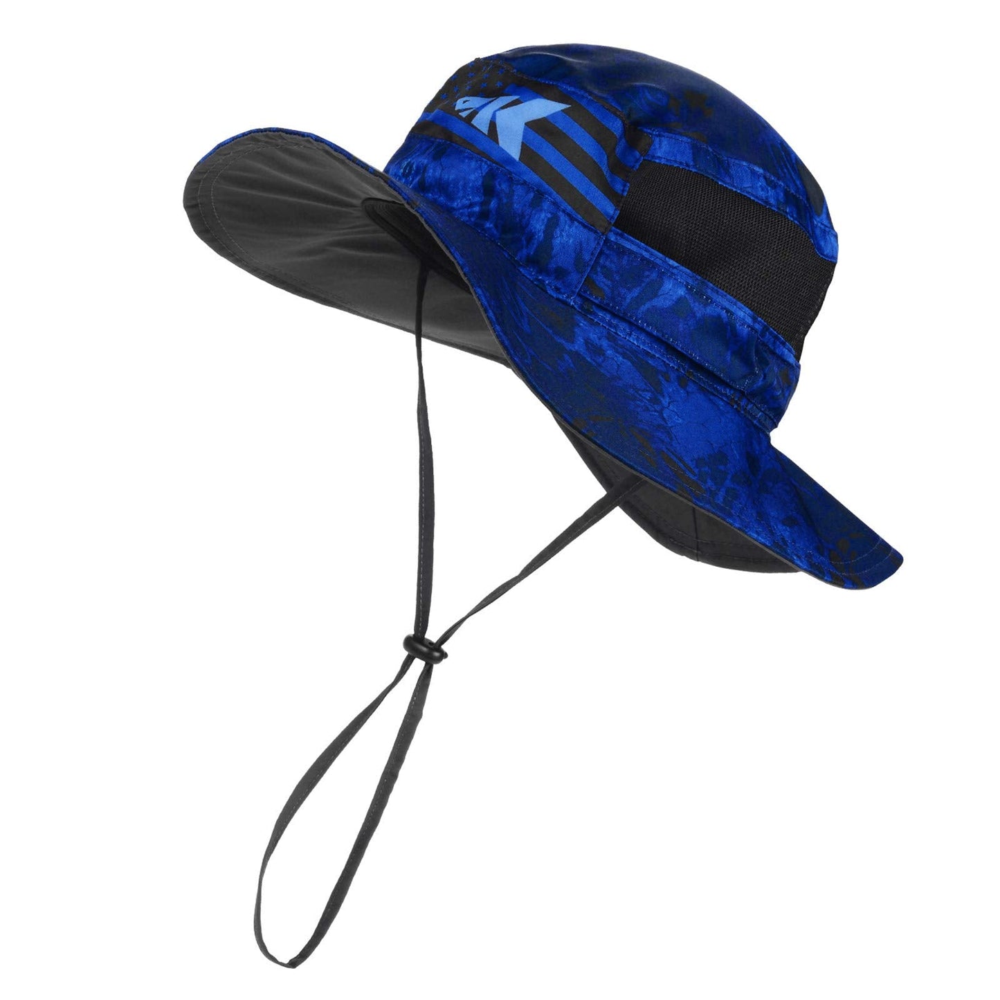 KastKing Sol Armis UPF 50 Boonie Hat - Sun Protection Hat, Fishing Hat, Beach & Hiking Hat, Paddling, Rowing, Kayaking Hat,Blue Patriot