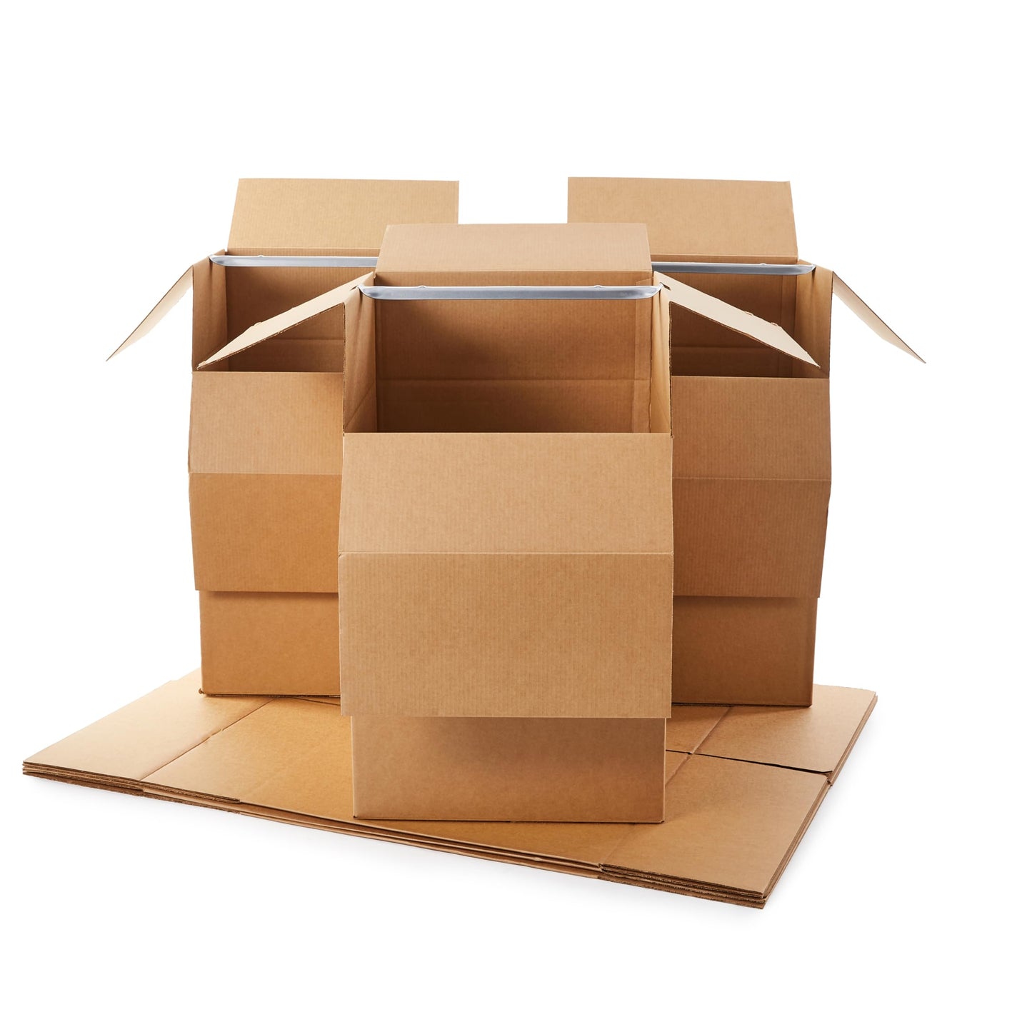 Amazon Basics Wardrobe Clothing Moving Boxes with Bar, 6 Pack, Brown, 24" x 24" x 40"