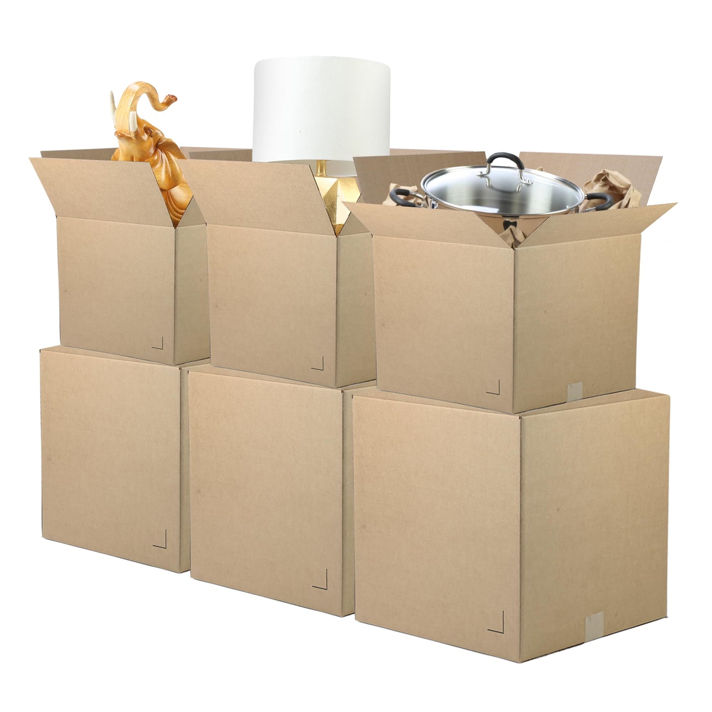 The Boxery Moving Boxes 10-Pack X-Large | 22x22x22 inch Brown/Kraft Corrugated Cardboard Packing, Moving & Storage for Business/Home – Durable - Eco-Friendly, Recyclable - Made in the USA