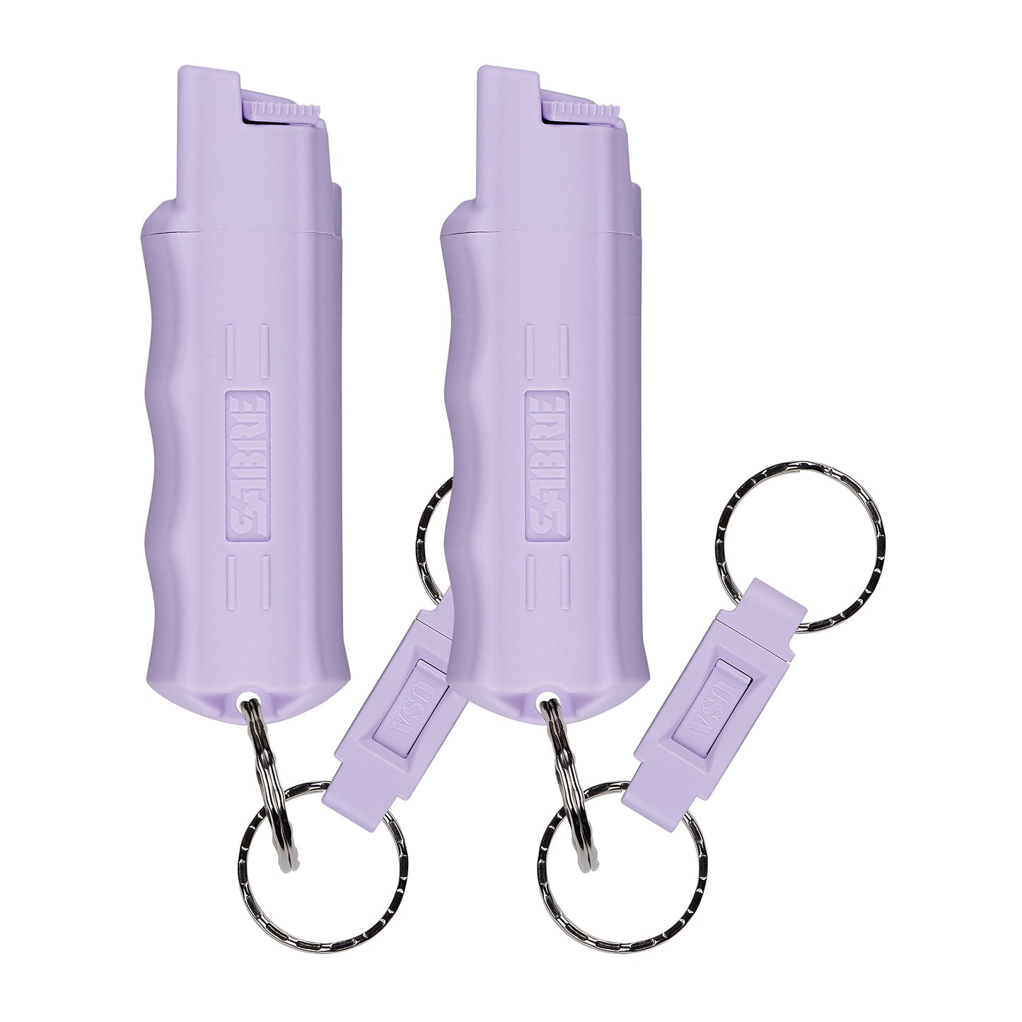 SABRE Pepper Spray for Self Defense, Quick Release Keychain, Easy Carry, Fast Access, Finger Grip for Accurate, Faster Aim, Max Police Strength OC Spray, Secure Easy to Use Safety, 0.54 fl oz, 2 Pack