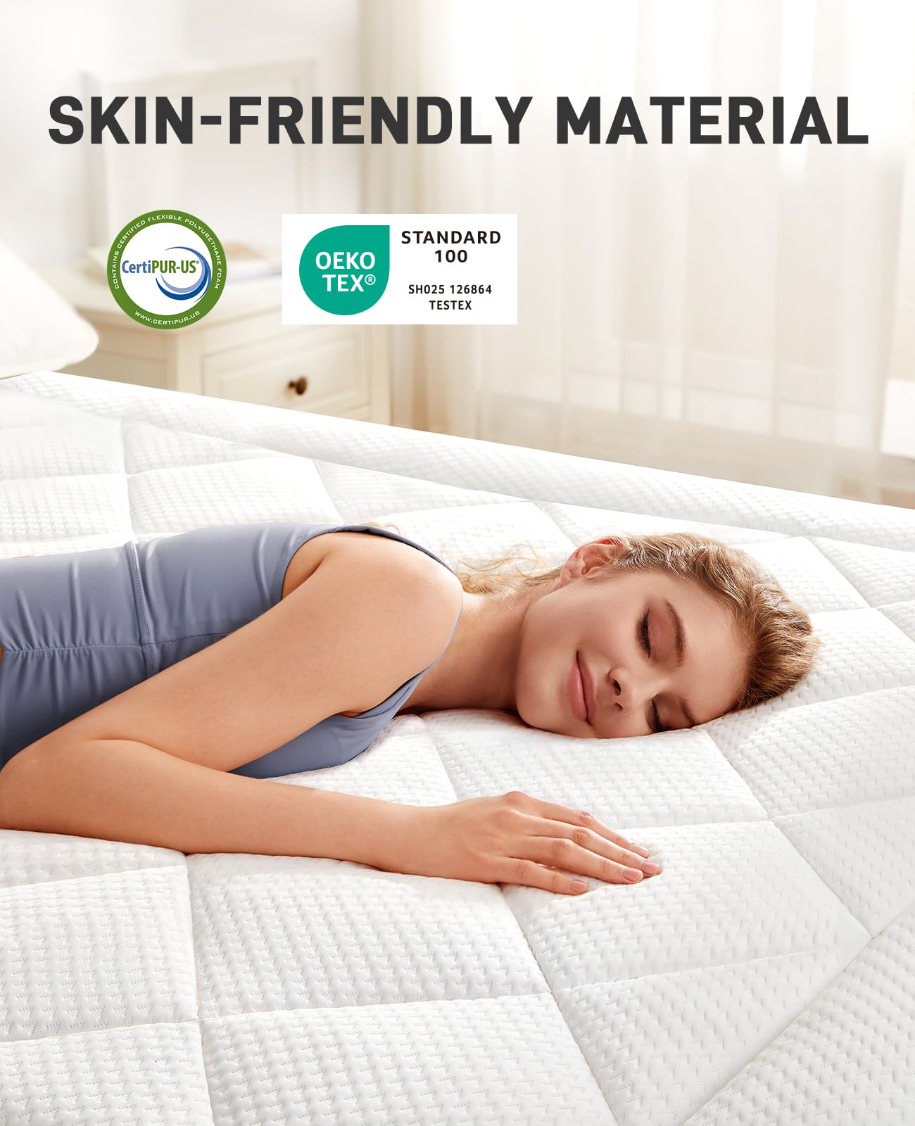 PERLECARE Dual Layer 4 Inch Queen Mattress Topper for Back Pain, 2.5 Inch Cooling Egg Crate Gel Memory Foam Plus 1.5 Inch Pillow Top Cover, Medium Firm with Deep Pocket