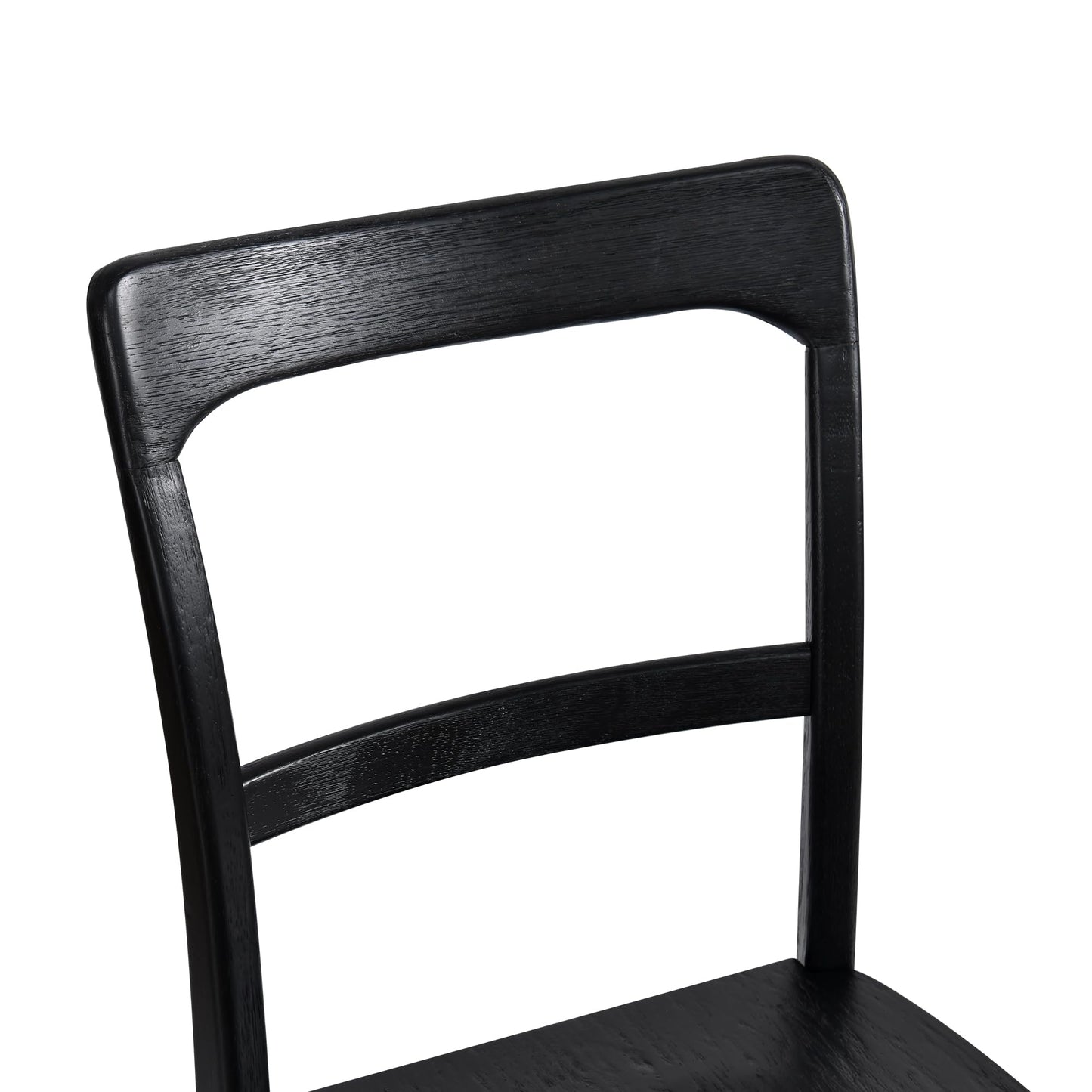 DUHOME Black Wooden Dining Chairs Set of 2,Black Wire Brushed Farmhouse Style Ladder Back Wood Dining Room Chairs Wooden Kitchen Chairs for Home Kitchen, Dining Room,Living Room,Bistro