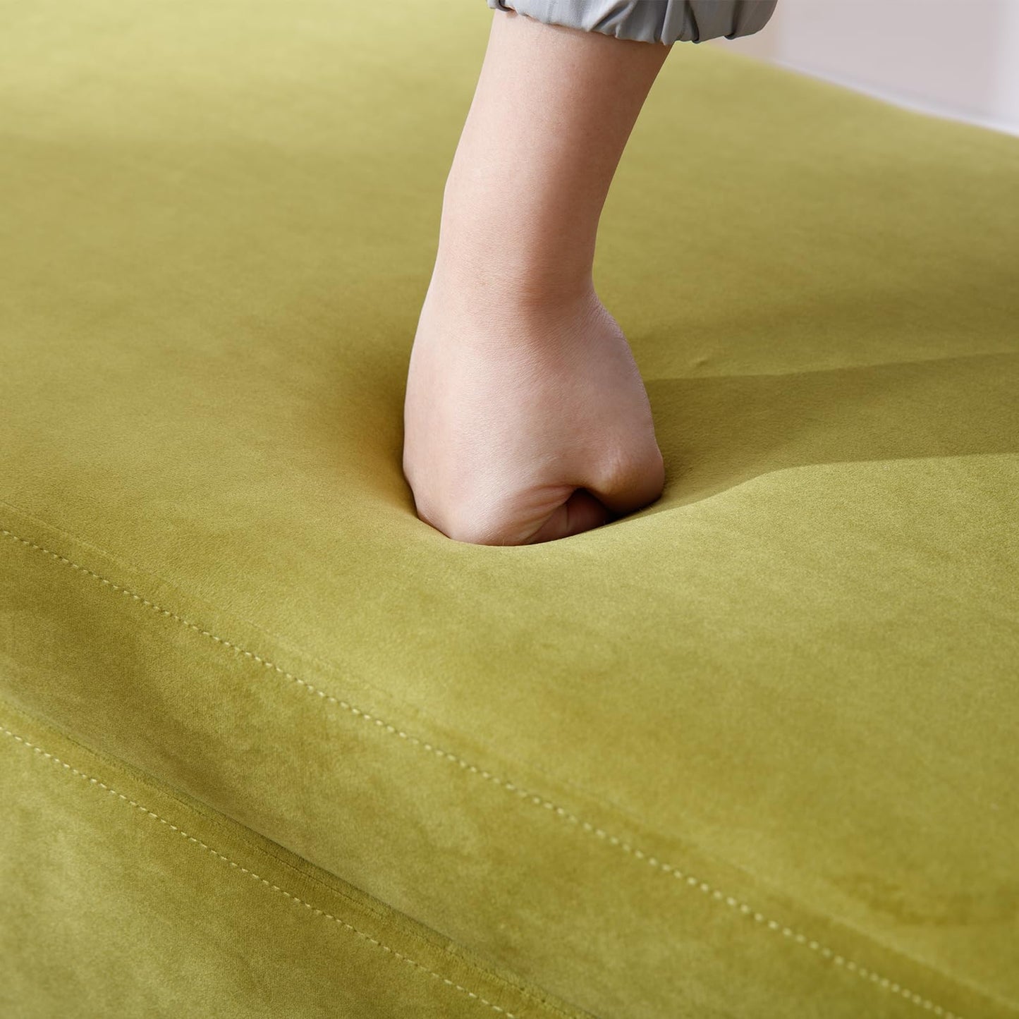 Janoray Modern Upholstered Storage Bench, Velvet Fabric 50" Long Entryway Bench with Storage and Seating, Comfy Cute Ottoman Bench for Living Room/End of Bed/Hallway, Olive Green