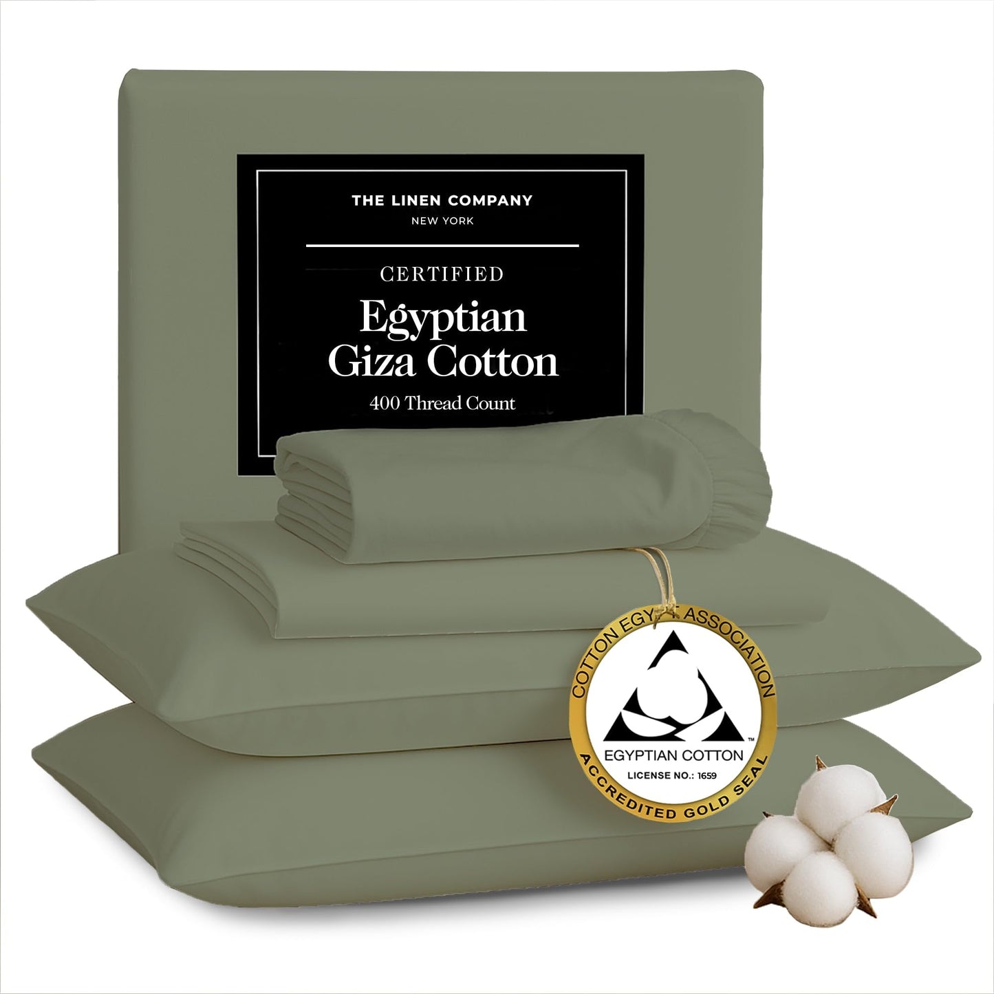 Certified Giza Egyptian Cotton Sheets, Full Size Bed Sheets - Genuine 400 Thread Count - Hotel Luxury, Skin Friendly, Breathable, Naturally Silky Sateen Sheets, Oeko-TEX Certified