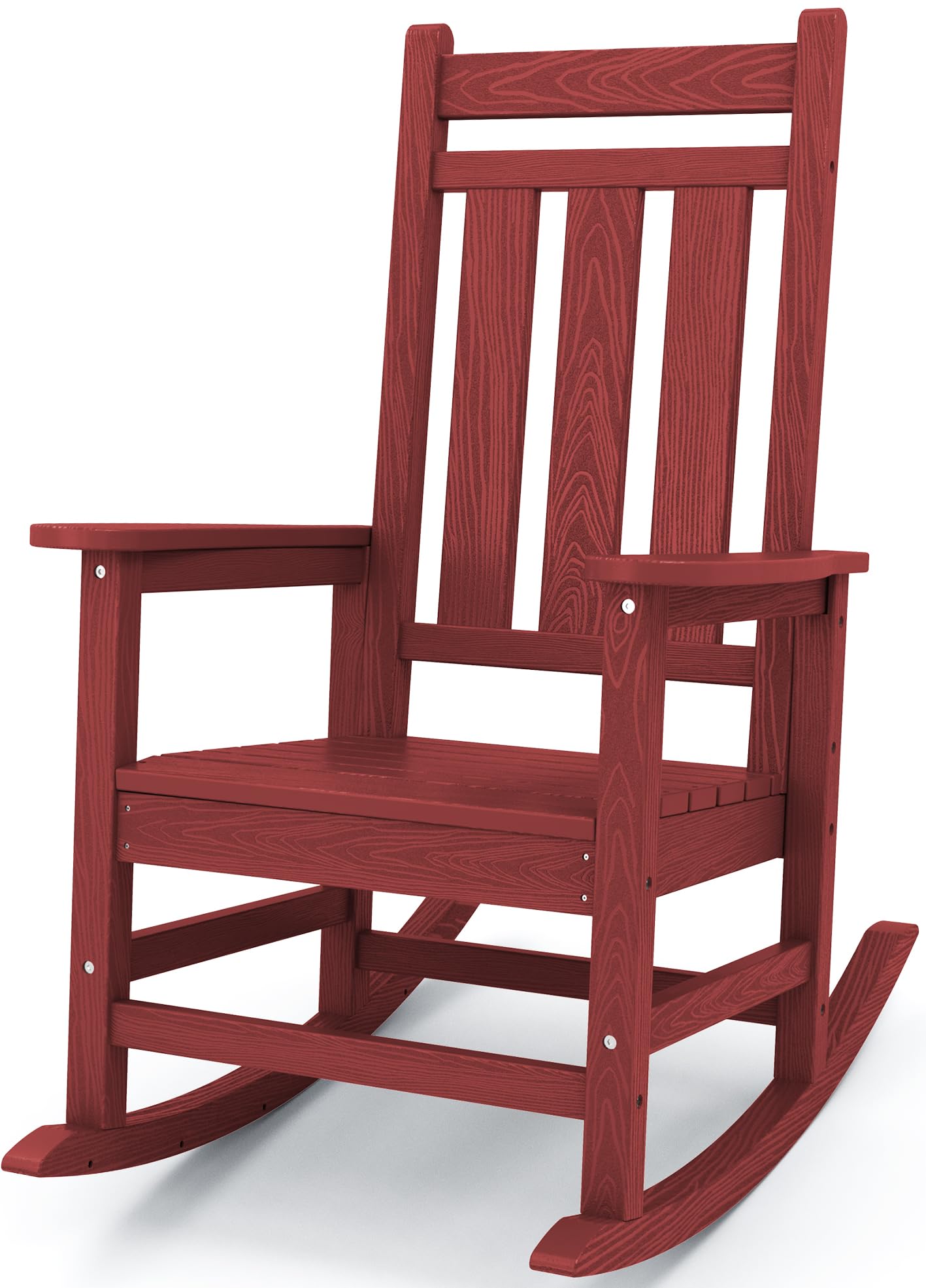 KINGYES Outdoor Patio Rocking Chair, Red