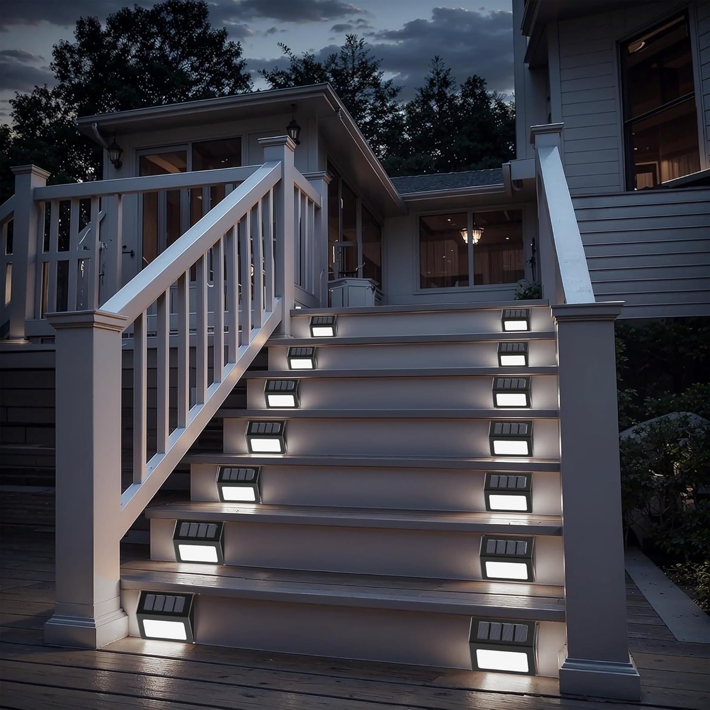 Otdair Solar Lights Outdoor Waterproof, Solar Fence Lights Auto On/Off, Bright LED Outdoor Lighting for Fence, Patio, Deck, Garden, Pathway