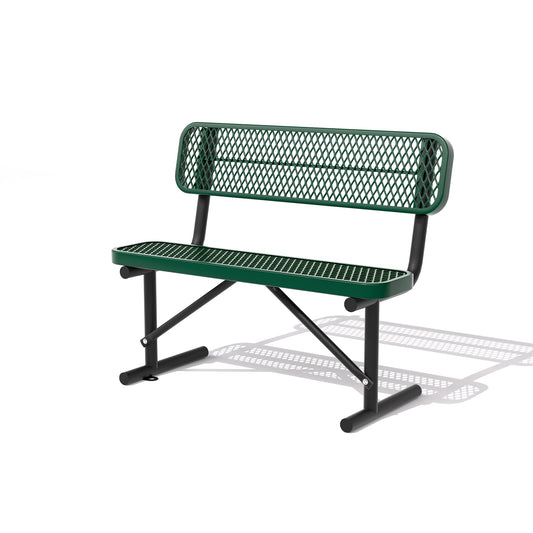 Choosilay 4/6/8 Feet Park Bench for Outside Heavy Duty Metal, Garden Benches Outdoor Bench with Backrest & Portable Frame, for Shopping Malls Stores Parks Patios Decks, Green