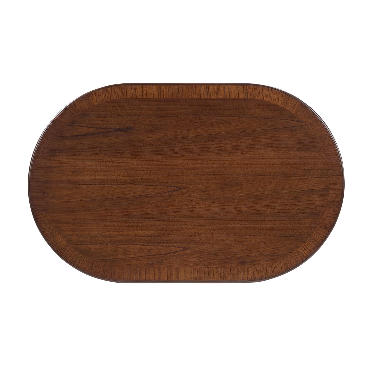 LKTART Wood Coffee Table Set of 3, Oval Coffee Table and Round End Tables Living Room Set of 2, Vintage Side Table with X-Shape Support,Walnut