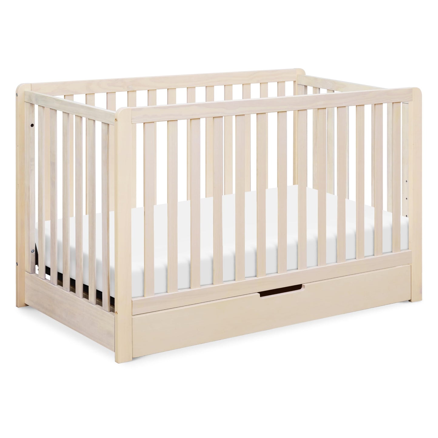 Carter’s by DaVinci. Colby 4-in-1 Convertible Crib with Trundle Drawer in Washed Natural, Greenguard Gold Certified, Undercrib Storage