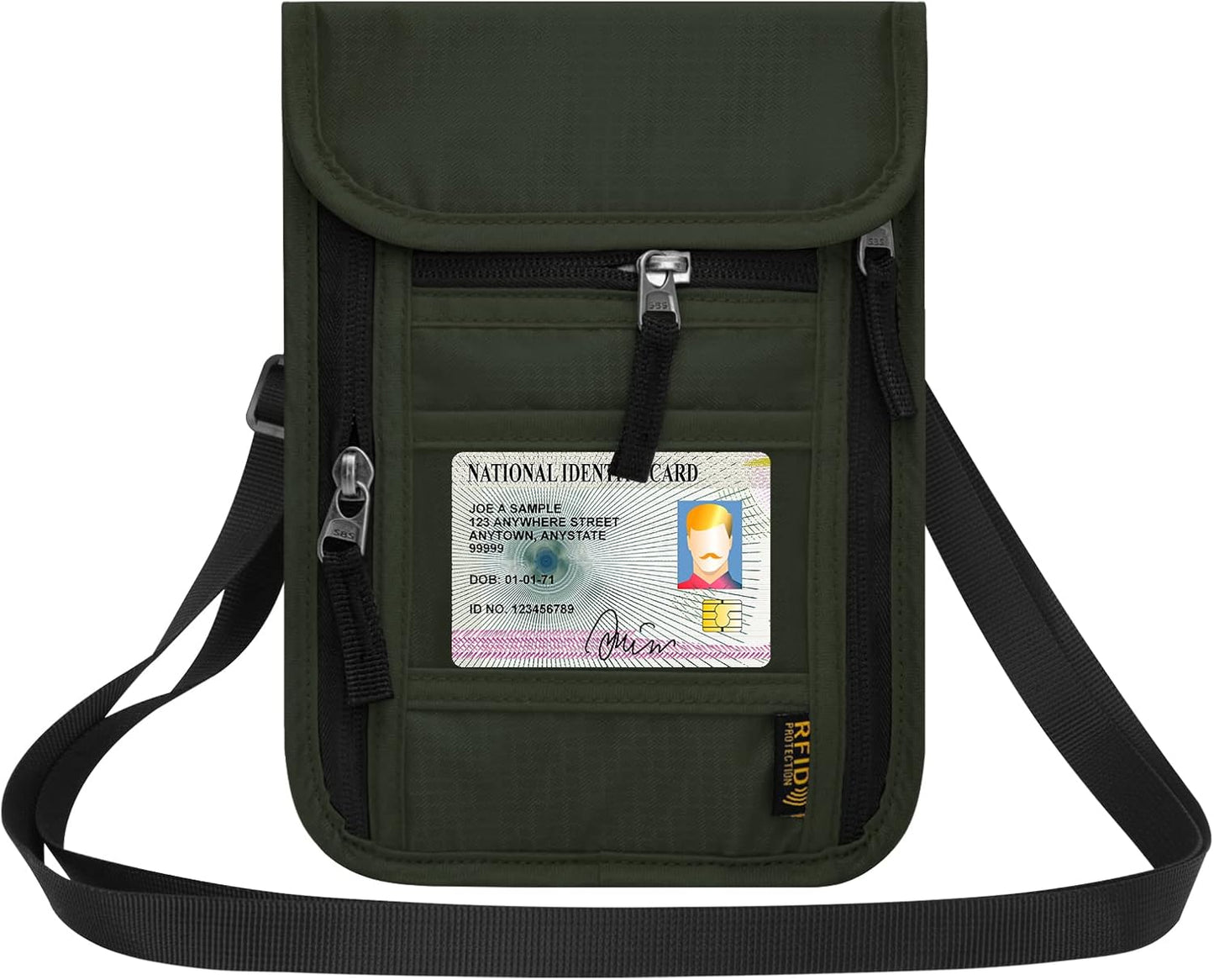 Neck Wallet for Travel,Passport Holder Neck Pouch for Men Women with Adjustable Neck Strap and RFID Blocking