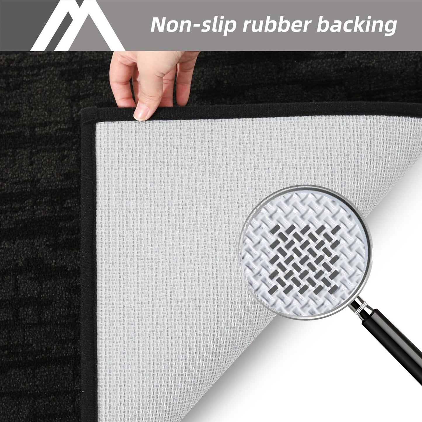 COSY HOMEER-Door-Mat Dirt Trapper Entryway Rugs 24"x36" Non Slip Washable Entrance Mats Absorbent Welcome Mat Low Profile Dog Door Mats for Front Back Doomats and Wet Shoes,Black