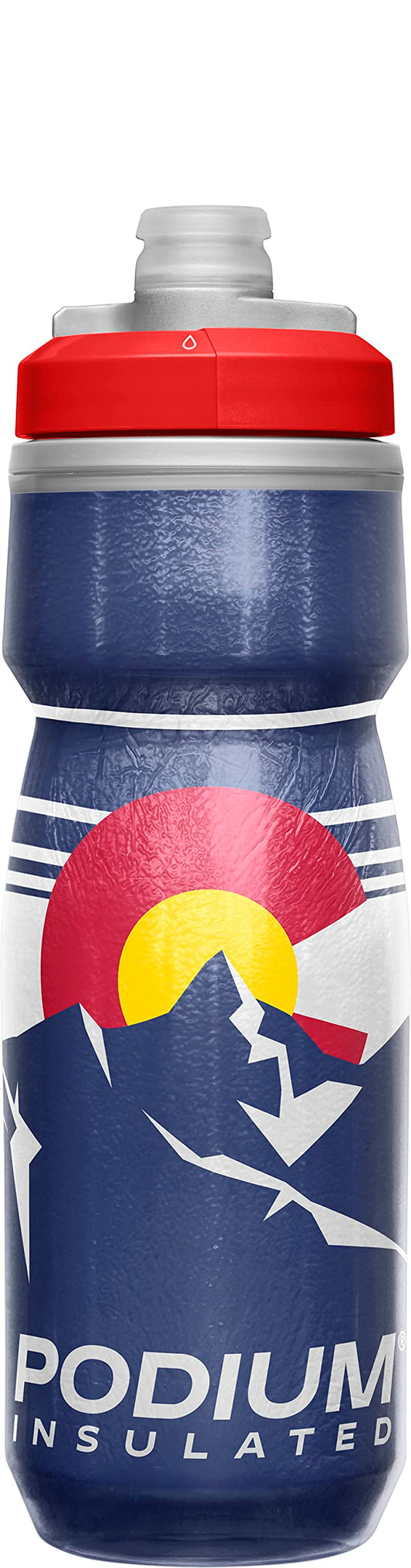 CamelBak Podium Chill Insulated Bike Water Bottle - Easy Squeeze Bottle - Fits Most Bike Cages - 21oz, Colorado