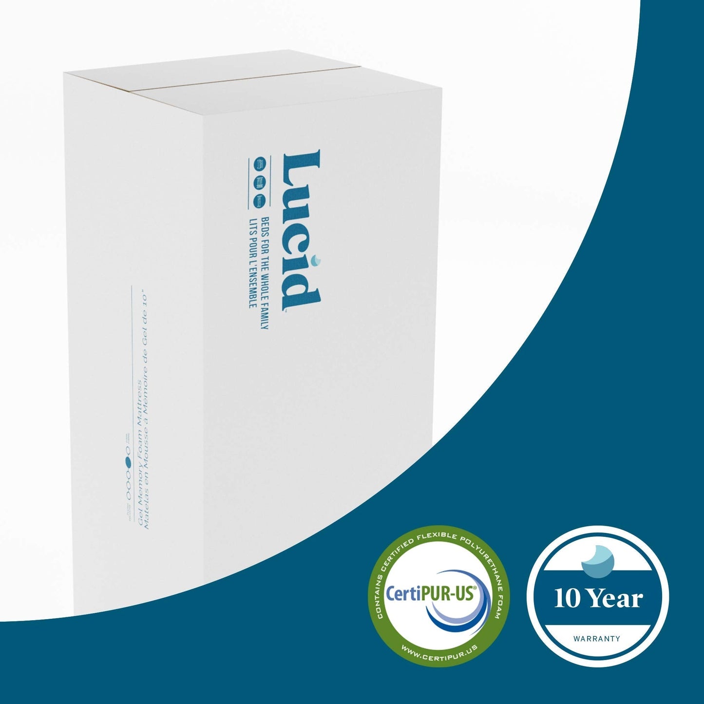 LUCID 12 Inch Memory Foam Mattress - Medium Feel - Memory Foam Infused with Bamboo Charcoal - Gel Infusions - CertiPUR-US Certified - Breathable - Full