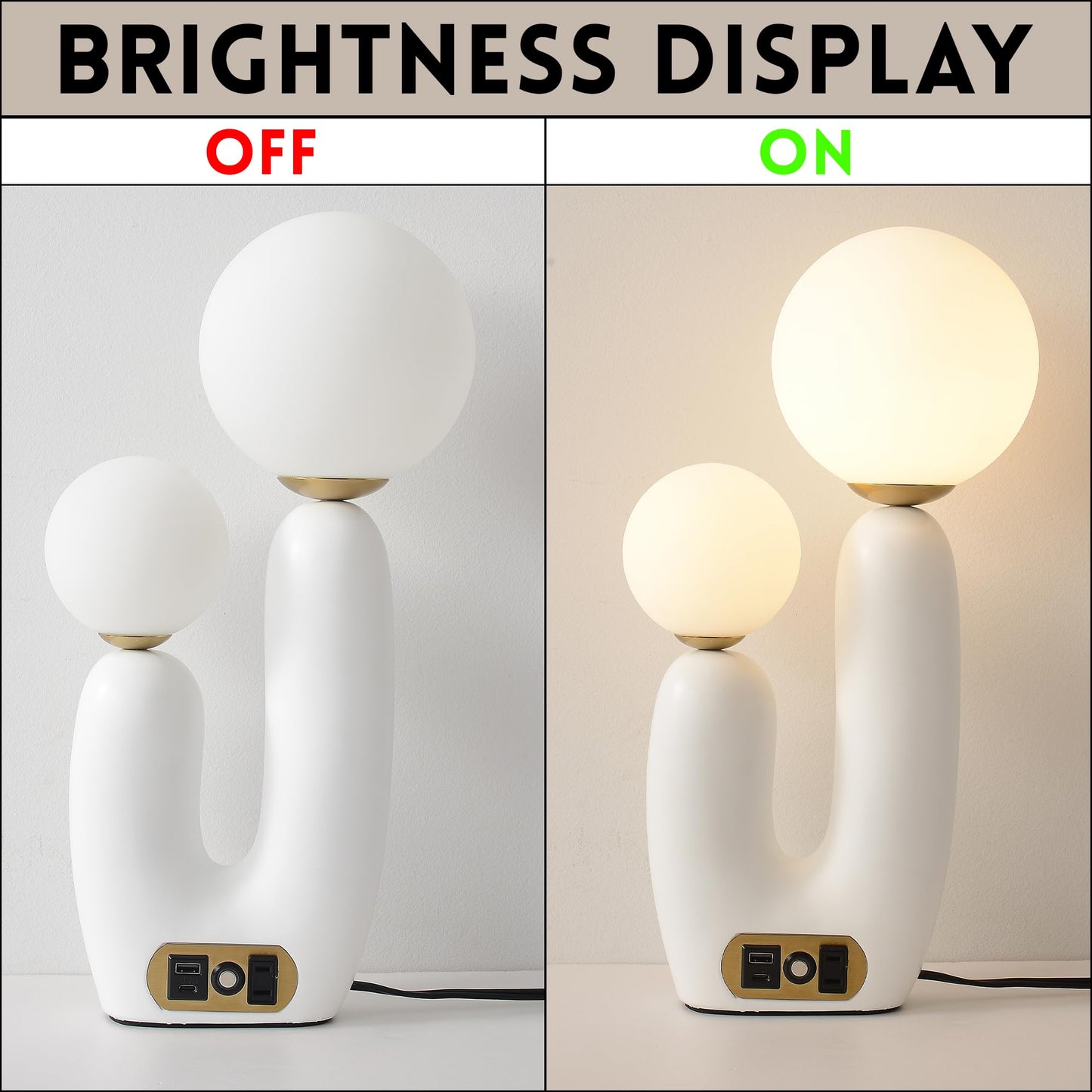 MYSFUL Decorative Mushroom Lamp, Resin Lamp for Desk, Unique Globe Lamps for Bedrooms and Side Tables, Desk Lamps for Night Stands, Portable Table Lamps for Living Room (White)