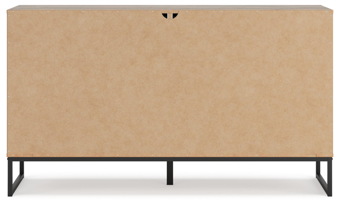 Signature Design by Ashley Deanlow Mid-Century Modern 6 Drawer Dresser with Safety Stop for Bedroom, Light Brown & Black