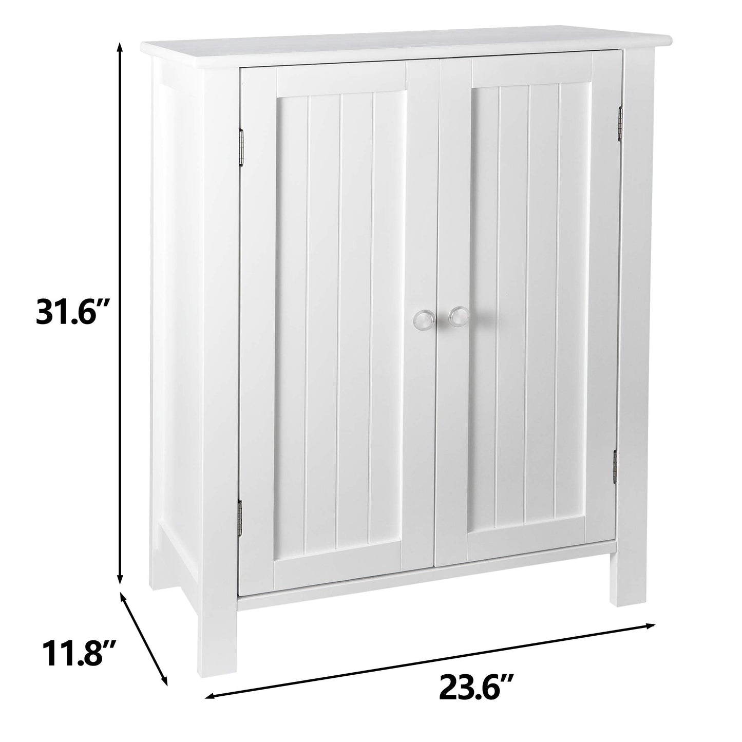 SUPER DEAL Modern Bathroom Floor Storage Cabinet with Adjustable Shelf and Double Door Rust Proof, Living Room Modern Home Furniture Storage Organizer Cabinet