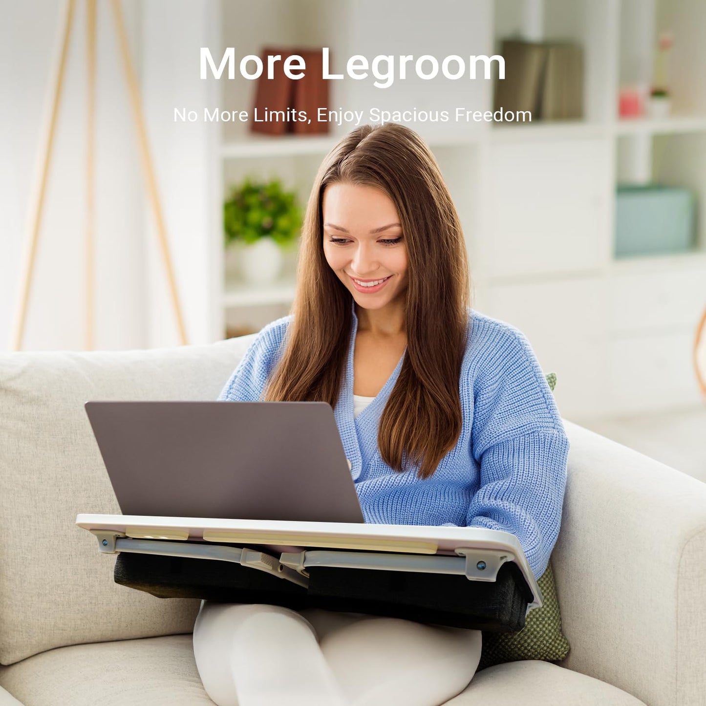 iXTRA Lap Desk for Laptop with Cushion,Folding Laptop Desk for Bed,Bed Desk,Portable Computer Lap Desk,23.62"*15.74",Grey