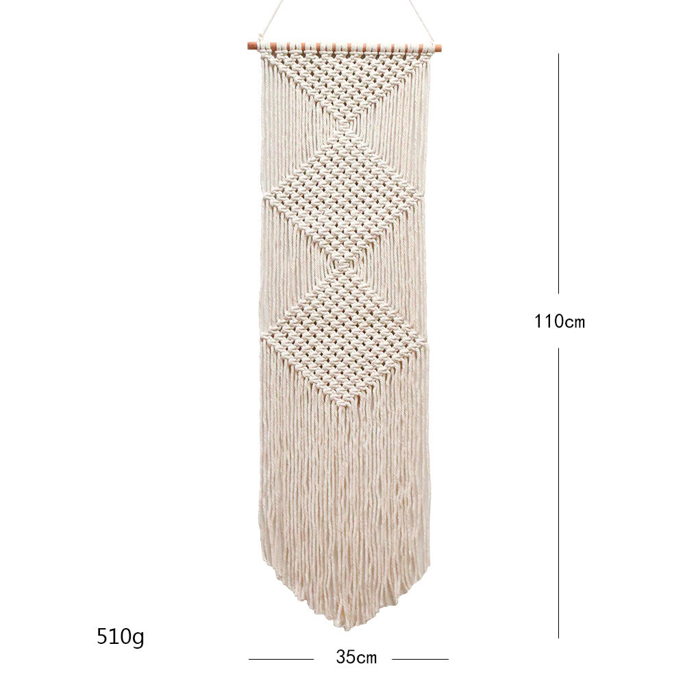 Nordic Style Bohemian Hand-woven Tapestry Rhombus Home Decoration Room Bedroom Wall Hanging