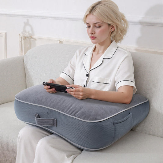 Daneey Reading Pillow for Gaming, Gaming Pillow for Bed with Arm Rest, Lap Desk Pillow, Side Sleeper Pillows for Adults Laptop Pillow for Lap Back Pillow for Bed Sitting up, Ideal for Bed Couch Sofa