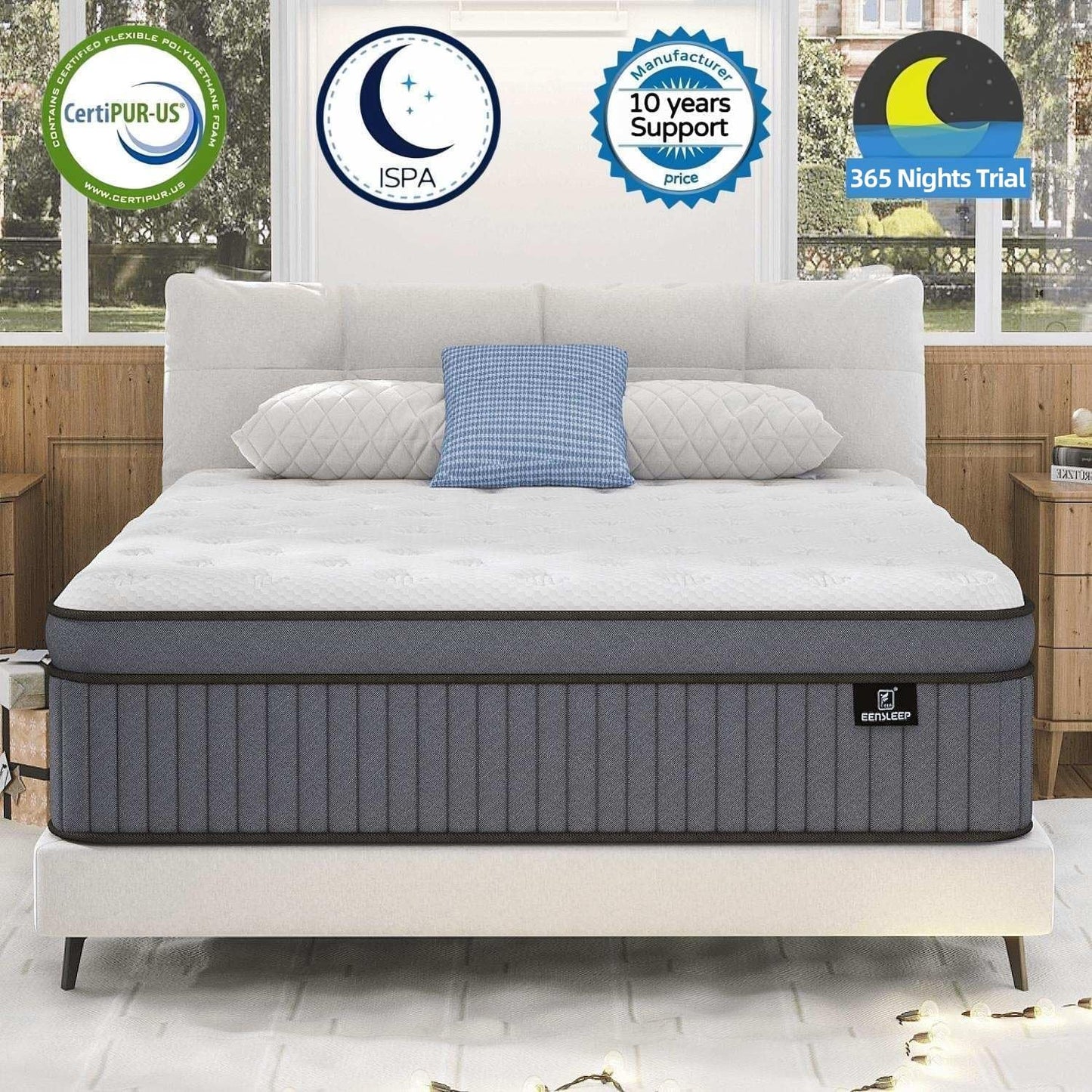Firm King Size Mattress [Enhanced], 12 Inch King Mattress in A Box, Hybrid Mattresses with Gel Memory Foam & Independent Pocket Springs, Pressure Relief, Cooling, Additional Support, 365-Night Trial