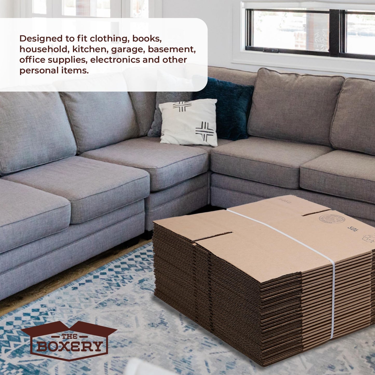 The Boxery Moving Boxes 10-Pack X-Large | 22x22x22 inch Brown/Kraft Corrugated Cardboard Packing, Moving & Storage for Business/Home – Durable - Eco-Friendly, Recyclable - Made in the USA
