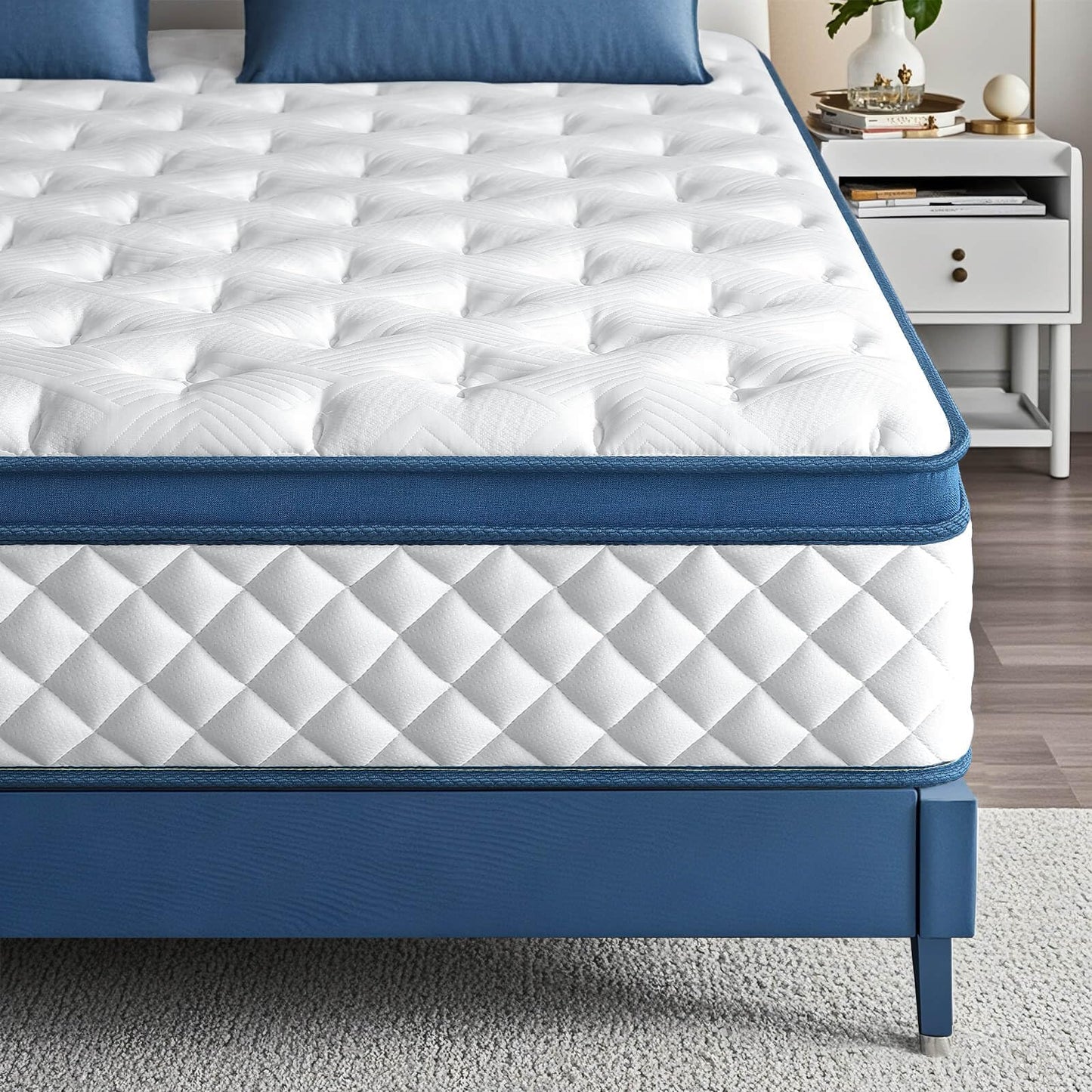 Laccard King Size Mattress 12 Inch, Medium Firm Hybrid King Bed Mattress, Memory Foam Mattresses in a Box for Pressure Relief, Individual Pocket Spring-Motion Isolation with Edge Support, CertiPUR-US