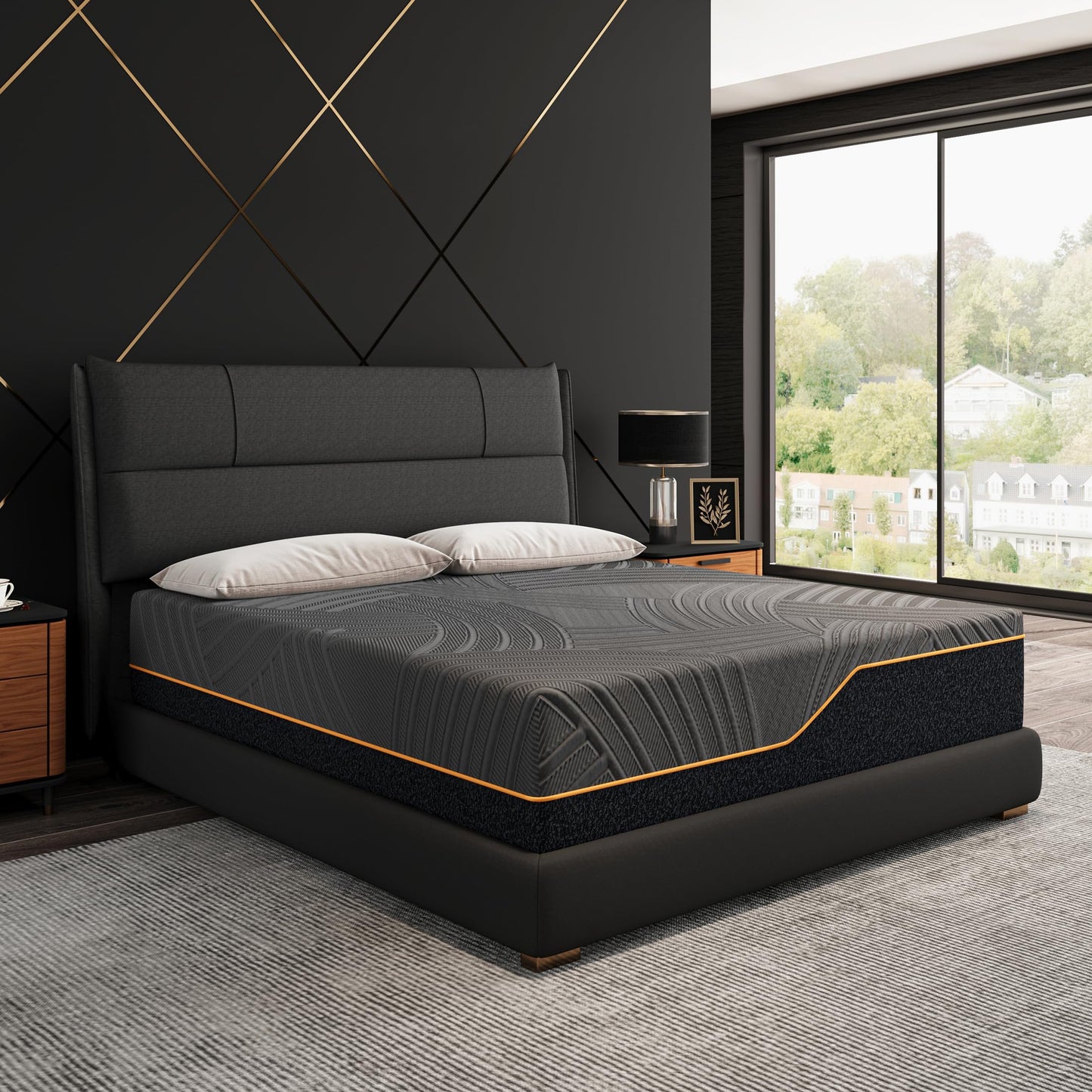 Dyonery 14 Inch King Size Mattress in a Box, Copper Memory Foam Mattress with Cooling Cover, Medium Firm for Pressure Relief, Fiberglass-Free, CertiPUR-US Certified, Foam Made in USA, 76"x80"x14"
