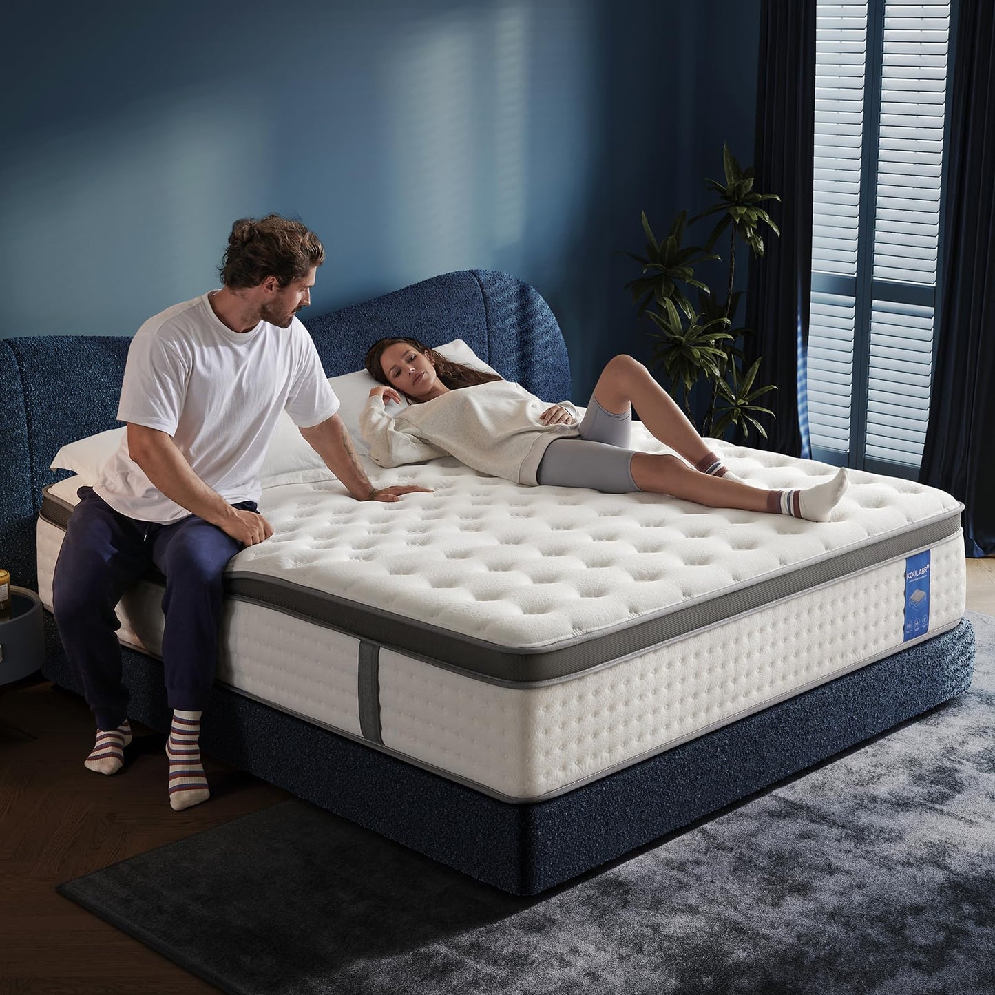 KOULABR Z King Size Mattress,14 Inch King Mattress in a Box,Superior Hybrid with Gel Memory Foam or Back & Lumbar Support,100 Night Trial,Maximum Support,Pressure Relief,Zoned Support Spring, Firm