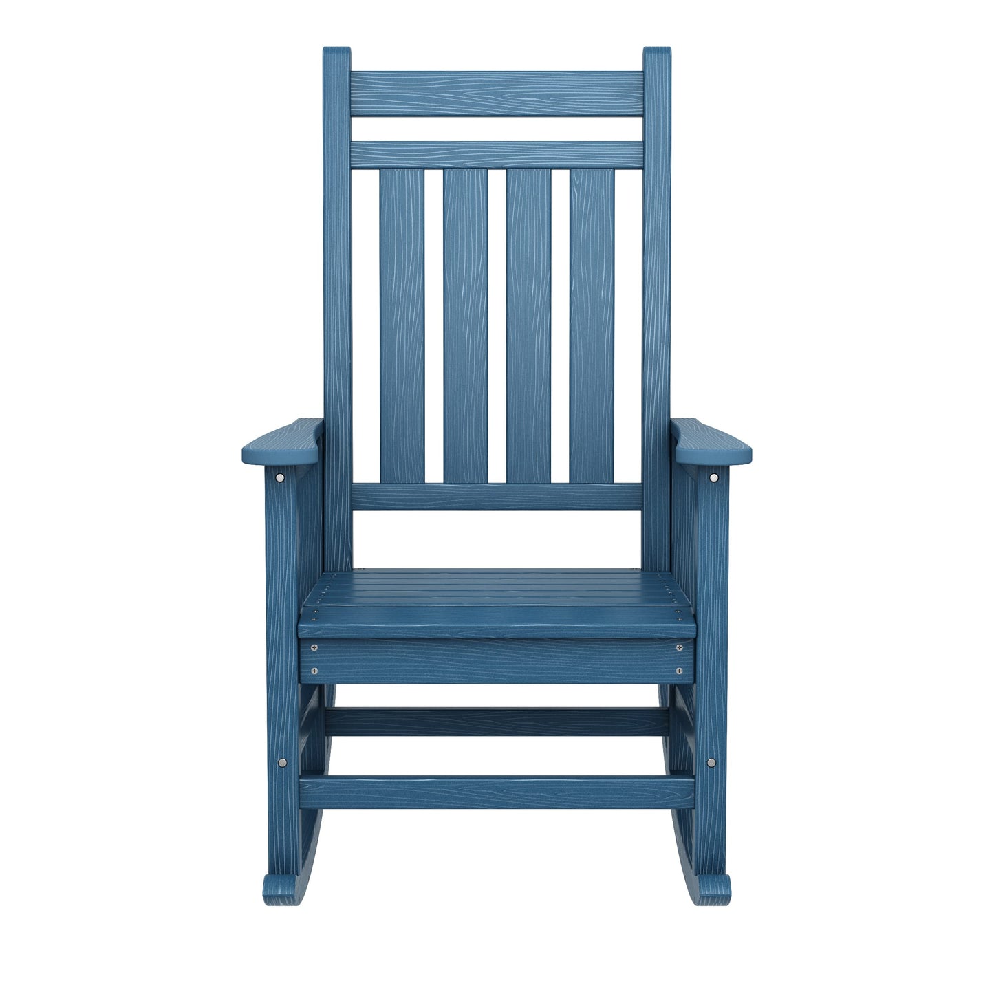 SERWALL Oversized Rocking Chair, Outdoor Rocking Chair for Adults, All Weather Resistant Porch Rocker for Lawn Garden, Blue