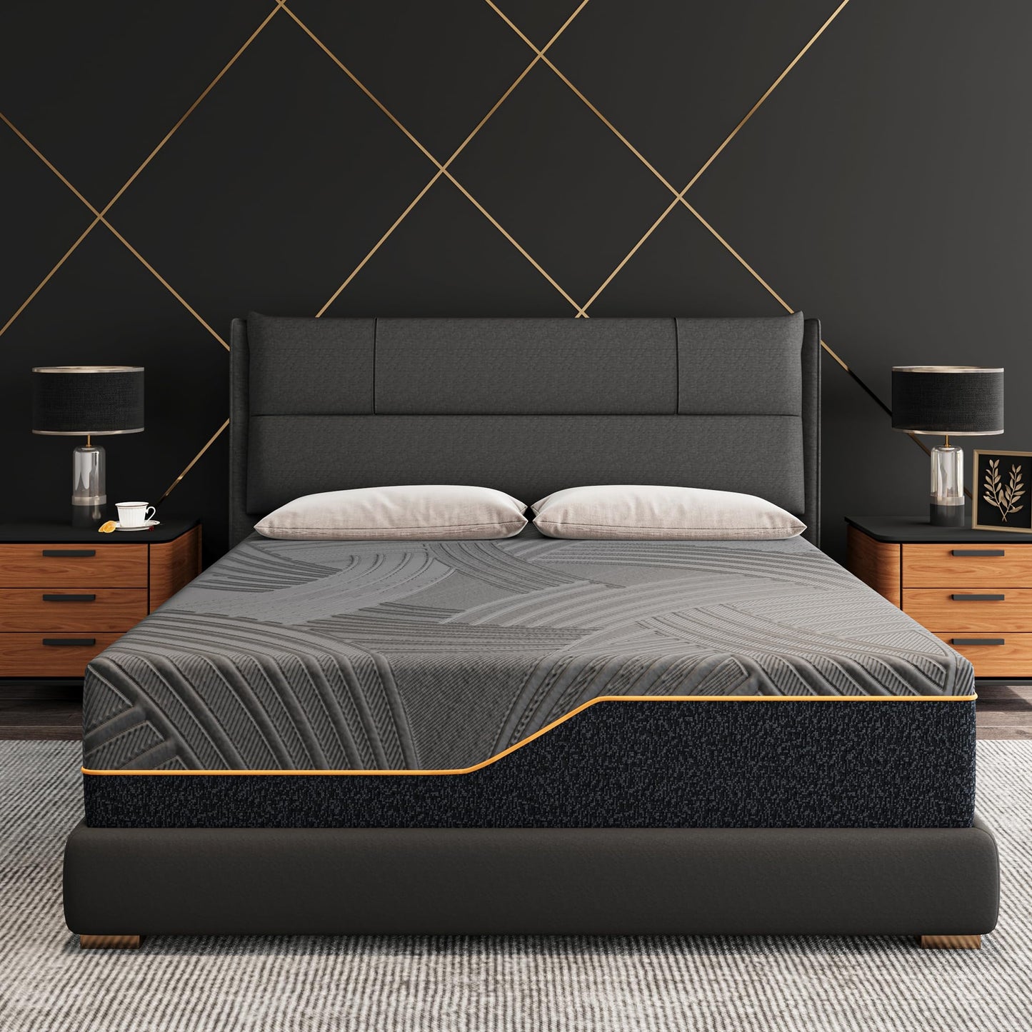 Dyonery 14 Inch Firm Queen Mattress in a Box, Copper Memory Foam Mattress with Cooling Cover, Relieving Pressure & Back Pain, Fiberglass-Free, CertiPUR-US Certified, Foam Made in USA, 60"x80"x14"