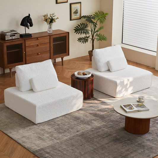 Cloud Combination Sofa, Free Combination Deep Seat Corner Sofa, Corduroy Cloud Sectional Couch, Modern Minimalist Modular Couch for Living Room Bedroom, No Assembly Required (2*Sofa Module)