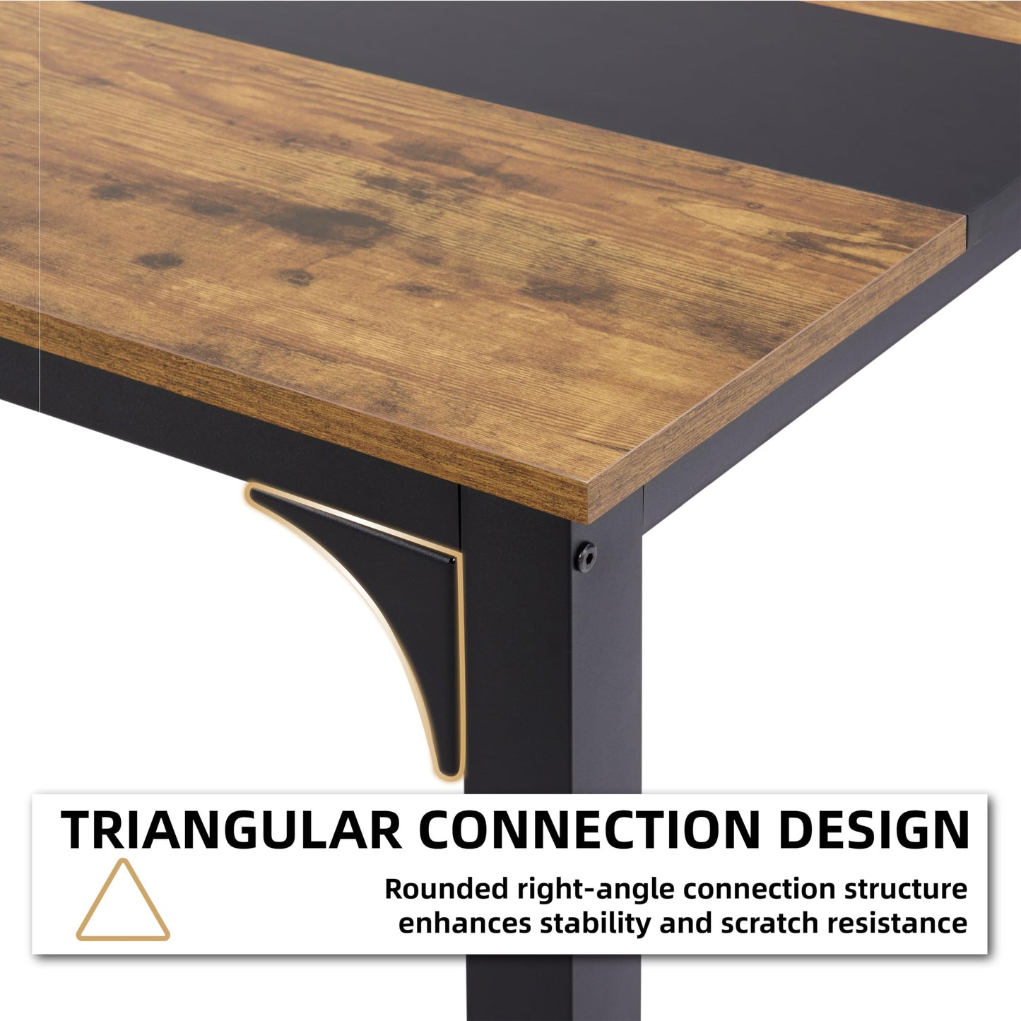 FitStand Large Office Computer Desk with Thicken Frame, 71 inch Modern Simple Workstation Business Furniture for Home Office, Rustic/Black
