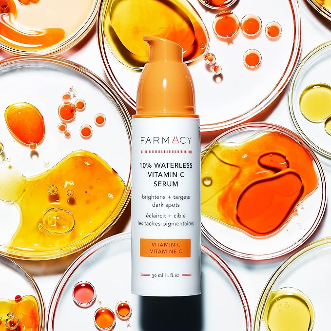 Farmacy 10% Vitamin C Serum for Face - Brightening Vitamin C Face Serum to Firm + Smooth Skin Texture - L Ascorbic Acid + Tangerine Peel Infused Skin Care to Hydrate and Even Skin Tone (30ml)