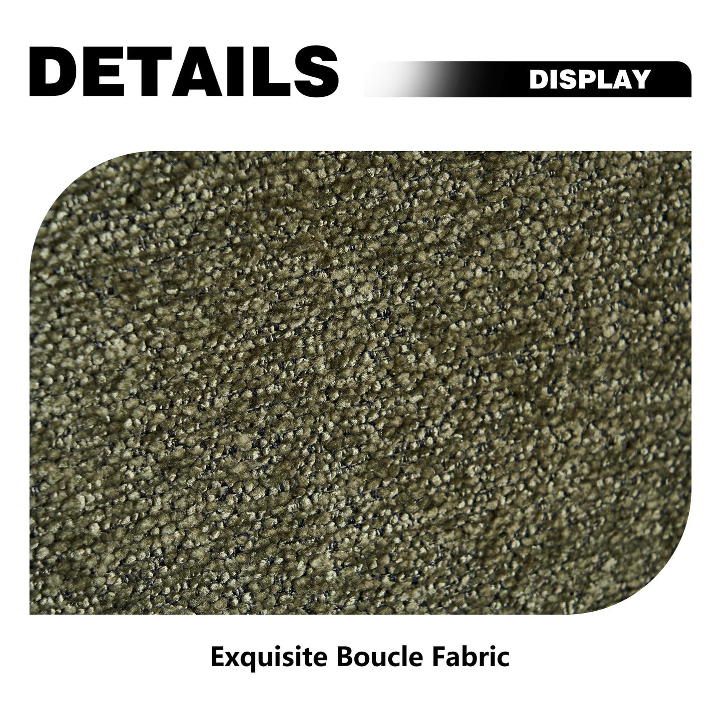 YOUTASTE Wide Office Chair with Wheels, Comfy Modern Rolling Swivel Desk Chair with Green Bouclé Fabric, Backrest, Armrests, 300 lbs Capacity, Ideal for Makeup Vanity, Computer, Study & Bedroom