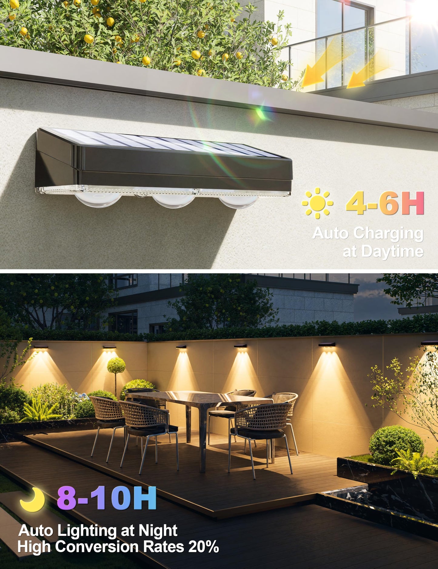 APONUO Solar Fence Lights Outdoor Waterproof, Fence Lights Solar Powered, 12 RGB Color Modes & Warm White & Cool White, Fence Solar Light Outdoor for Backyard, Patio, Wall, Deck, Yard（12 Pack, Black）