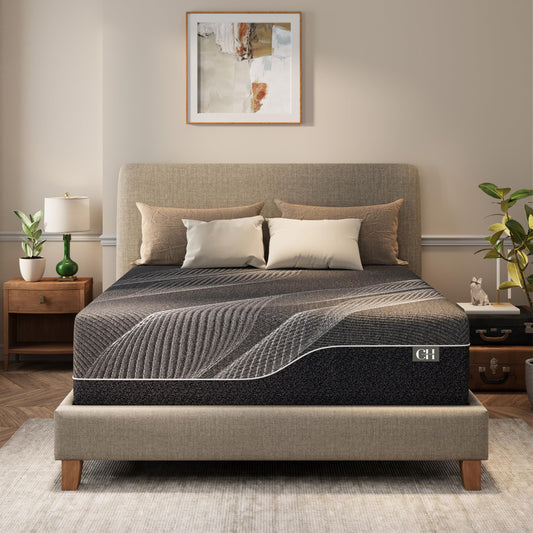 CH CHARME HOUSE 14 Inch King Mattress, Bamboo-Charcoal Memory Foam Mattress, Cooling & Pressure Relief, Bed in a Box, Foam Made in USA & CertiPUR-US Certified, 76"x80"x14", Black