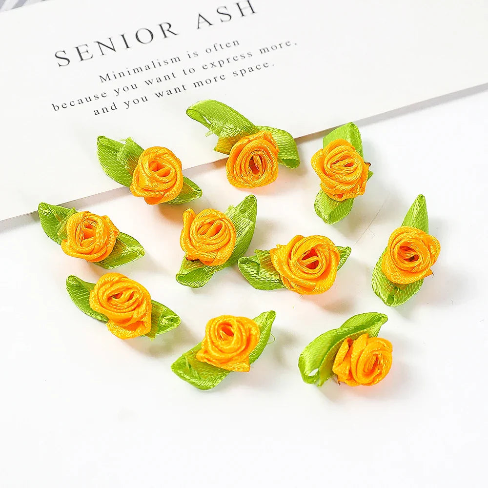 100PCS Mini Rose Artificial Flower Heads