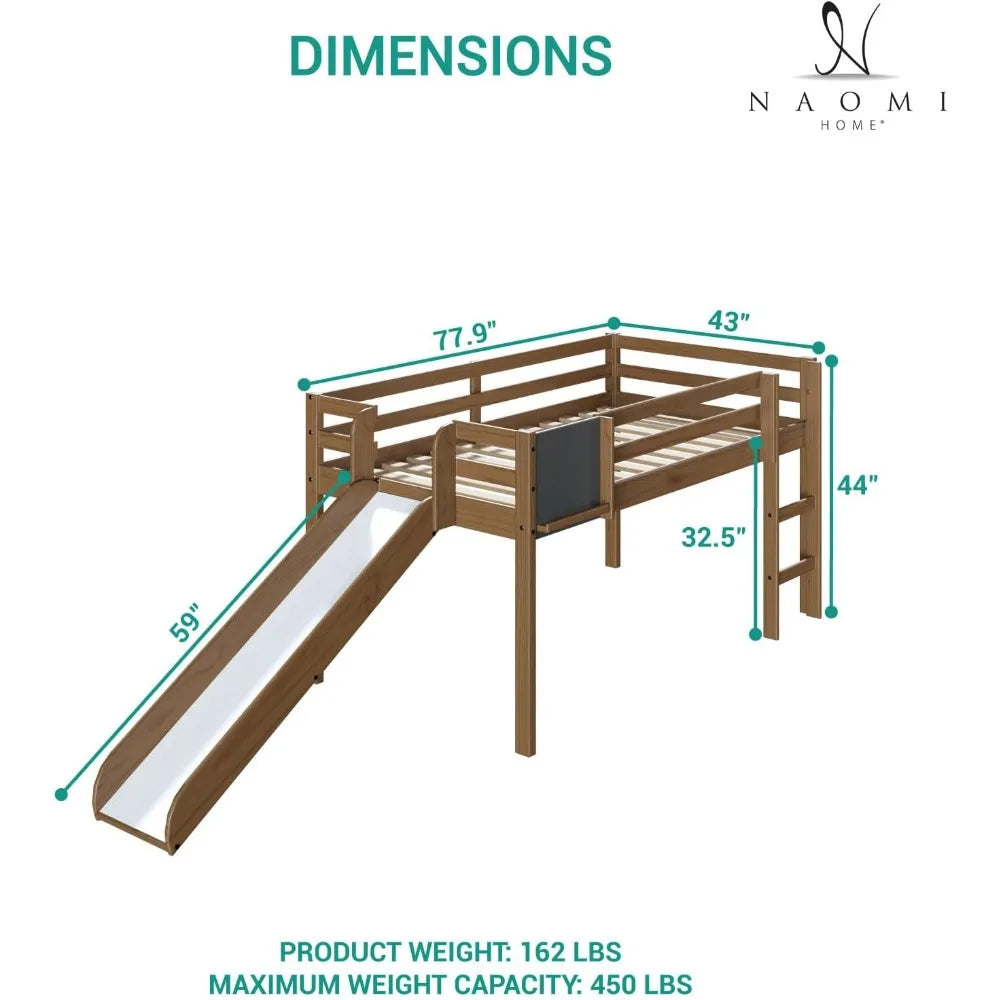 Kids Loft Bed with Slide