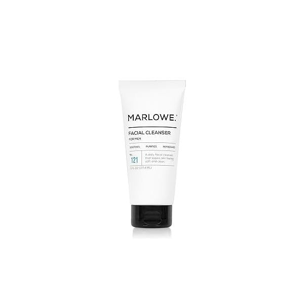 MARLOWE. No. 121 Facial Cleanser 6 oz, Daily Mens Face Wash with Natural Extracts & Antioxidants, Soothes, Purifies, Refreshes, Thick Lather, Fresh Woodsy Scent