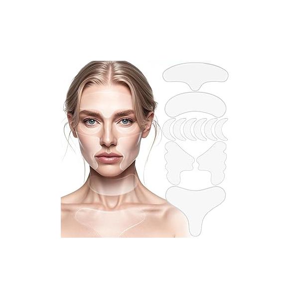 Neck Wrinkle Patches, Anti Silicone Patches，Reusable Chest Firming and Tightening Facial Masks, Collagen Fine Line Pads for Women Reduce Wrinkles, Moisturizing &