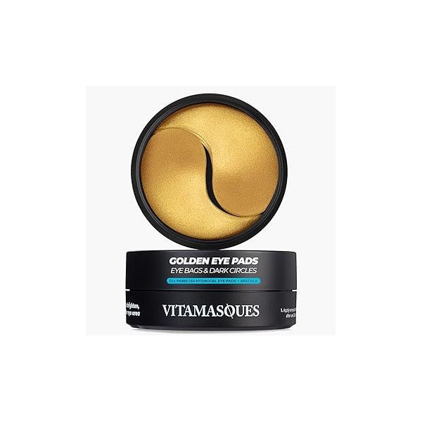 Vitamasques Golden Hydrogel Eye Pads For Puffy Eyes & Dark Circles - Refresh in 15 minutes - Formulated Korea 32 Pairs / 64 HydroGel