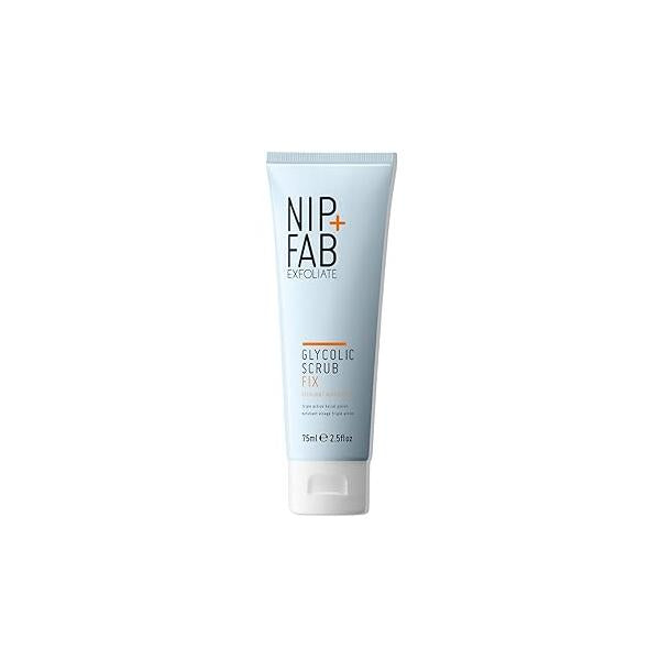 Nip + Fab Glycolic Acid Fix Face Scrub with Salicylic Acid, AHA/BHA Exfoliating Facial Cleanser Polish for Refining Pores Skin Brightening, 75 ml 2.5 fl oz