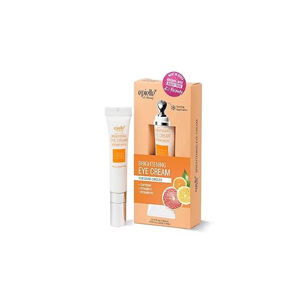 Epielle Brightening Eye Cream | Anti-Aging Serum for Dark Circles & Wrinkles Cooling Applicator Refreshing Application Korean Skincare