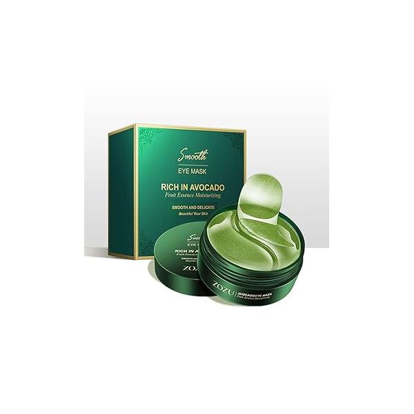 MOND'SUB Premium Under-Eye Mask with Collagen and Hyaluronic Acid for Dark Circles, Puffiness, Eye Bags - Avocado Moisturizing Anti-Aging Hydrating Under Patches (30 Pairs)