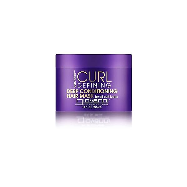 GIOVANNI Curl Habit Defining Deep Conditioning Hair Mask - Conditioner for Dry Damaged Hair, Tames Frizz & Flyaways, Softens Curls, Curly Silicone Free 10 oz