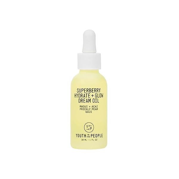 Youth To The People Superberry Hydrate + Glow Dream Face Oil (1 fl oz), Revives Dull Dry Skin, Boosts Radiance, Squalane, Omega Oils, Vegan