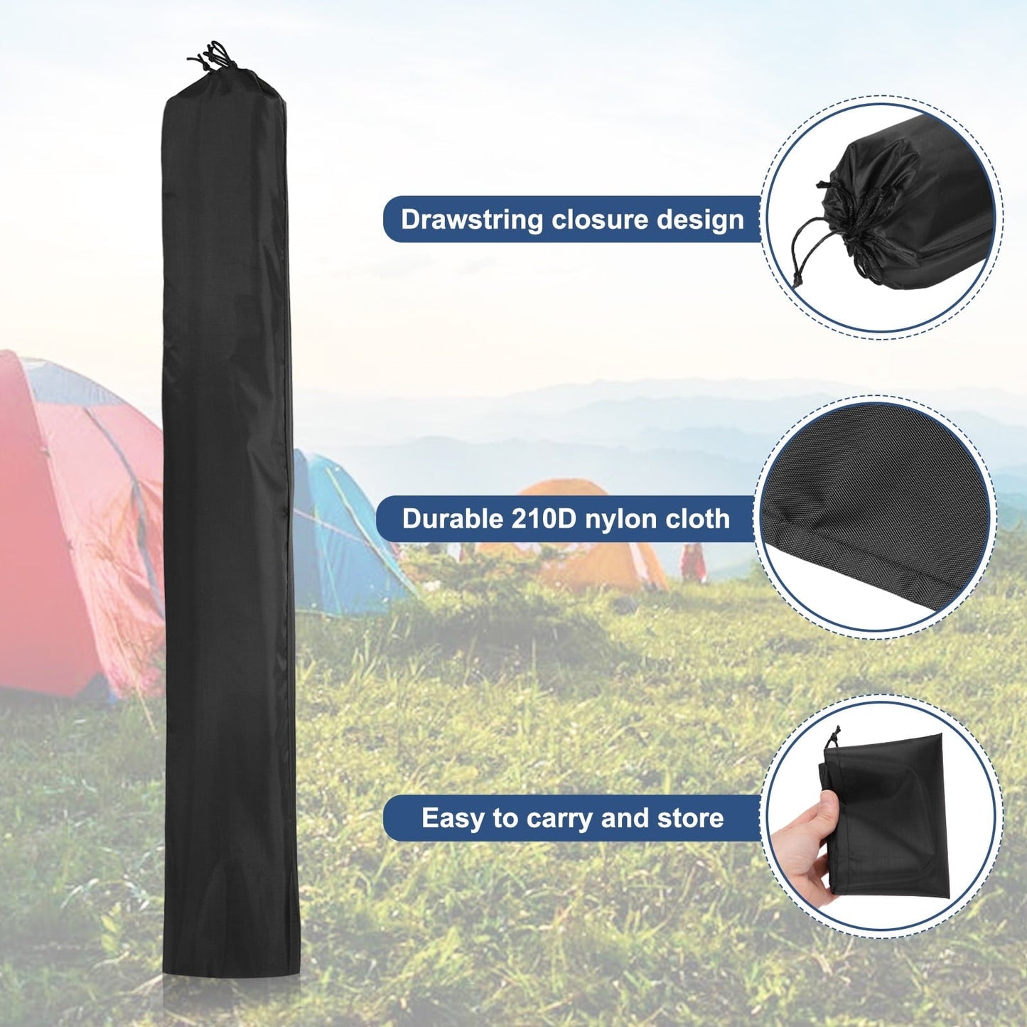 Camp Chair Replacement Bag 39" x 6" Nylon Carrying Bag Outdoors Folding Chair Cover Tripod Case Bag Black